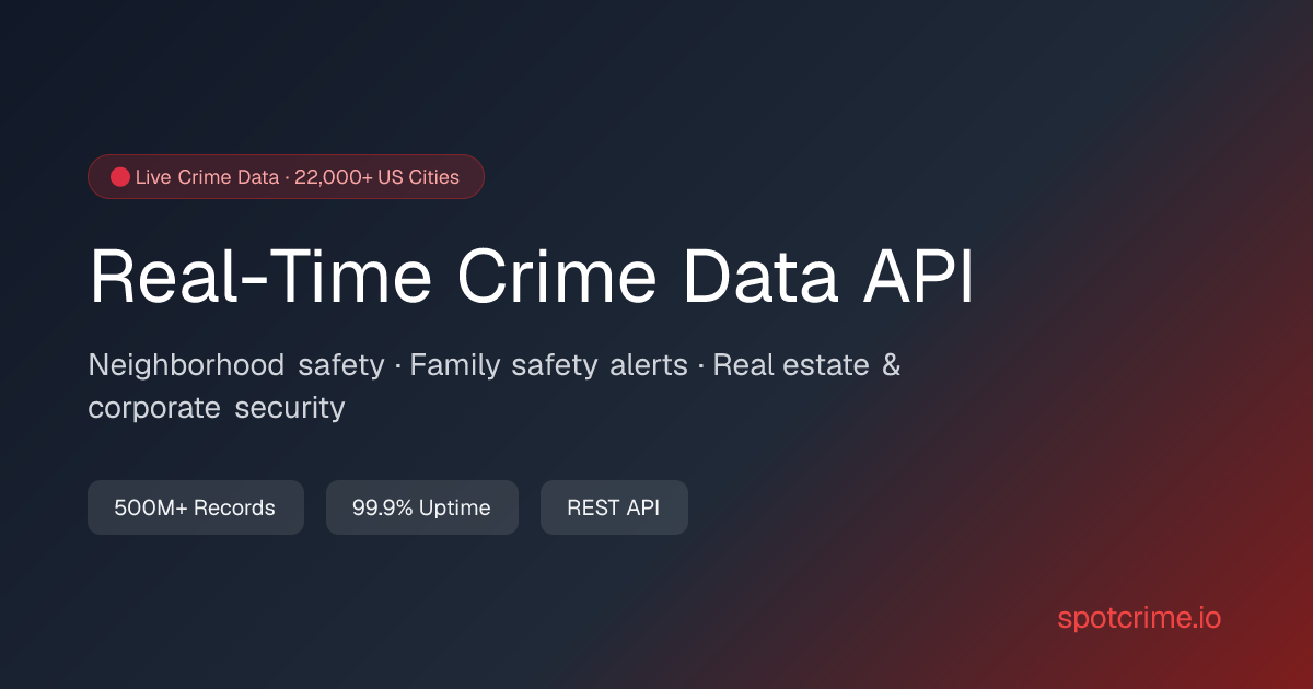 SpotCrime.io — Real-Time Crime Data API for Developers & Families